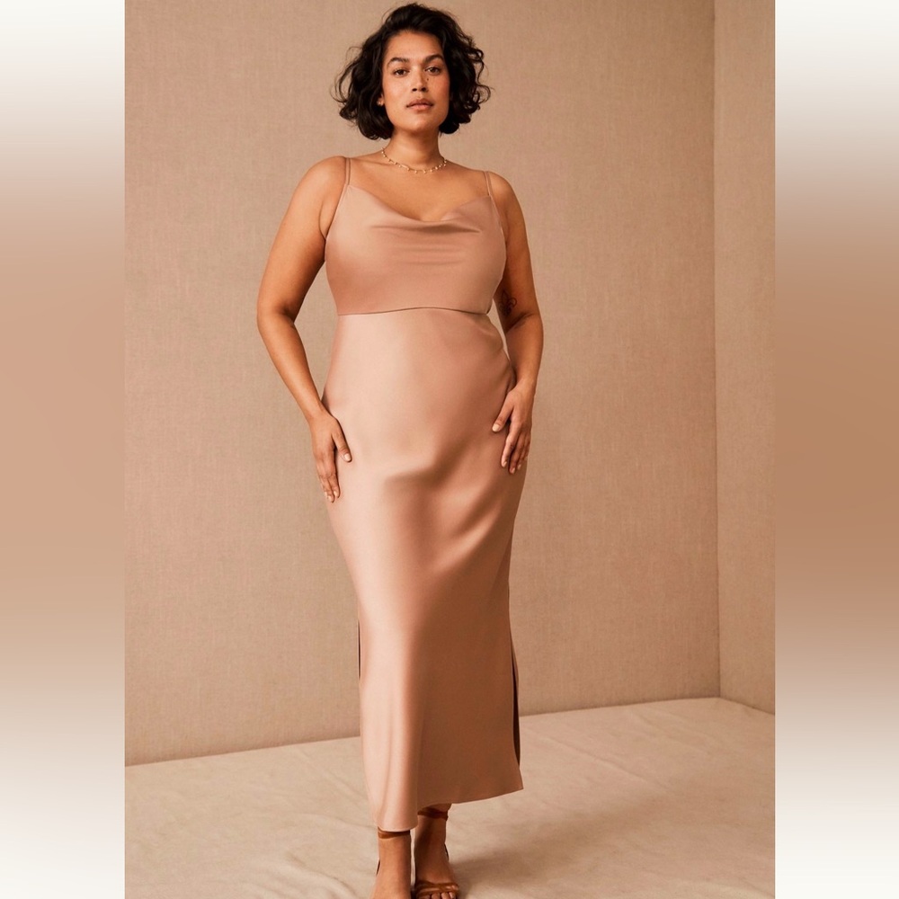 NWT!! BHLDN Sand Dune Cali Midi Gown with cowl Neck for Wedding Guest